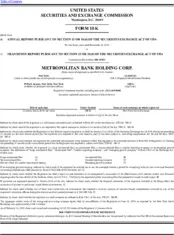 Metropolitan Bank Holding Corp.