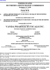 Vanda Pharmaceuticals Inc. Vanda Pharmaceuticals Inc.