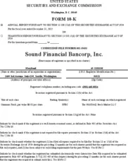 Sound Financial Bancorp Inc Sound Financial Bancorp Inc