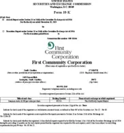 First Community Corporation First Community Corporation