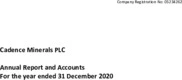 Cadence Minerals PLC