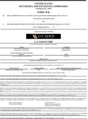 U.S. Gold Corp.