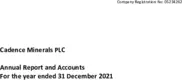 Cadence Minerals PLC