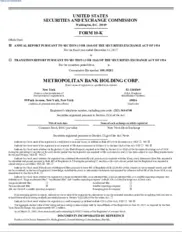 Metropolitan Bank Holding Corp.