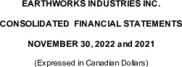 Earthworks Industries Inc.