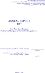 Federal Grid Company Of Unified Energy