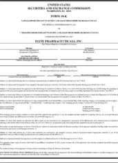 Elite Pharmaceuticals Inc.