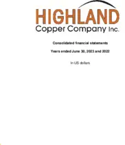 Highland Copper Company Inc.
