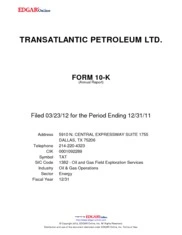 TransAtlantic Petroleum Ltd