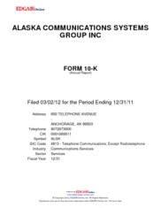 Alaska Communications Systems Group Inc.