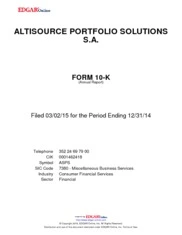 Altisource Portfolio Solutions S.A.