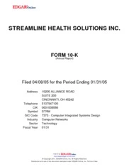 Streamline Health Solutions, Inc.