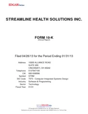 Streamline Health Solutions, Inc.