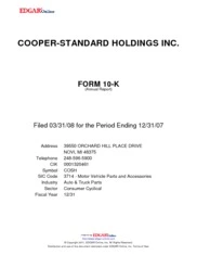 Cooper-Standard Holdings Inc