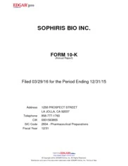 Sophiris Bio Inc.