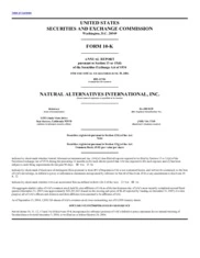 Natural Alternatives International, Inc.