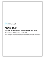 Natural Alternatives International, Inc.