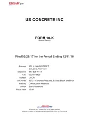 U.S. Concrete, Inc.