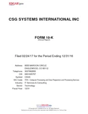 CSG Systems International Inc.
