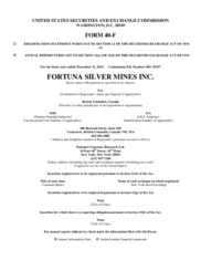 Fortuna Silver Mines Inc.