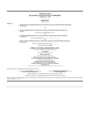 China Natural Resources, Inc.