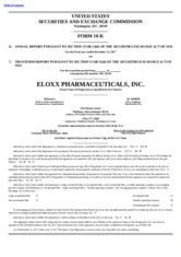 Eloxx Pharmaceuticals, Inc.