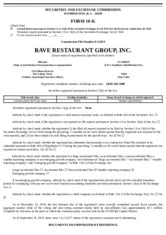 Rave Restaurant Group, Inc.