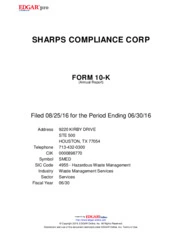 Sharps Compliance Corp.