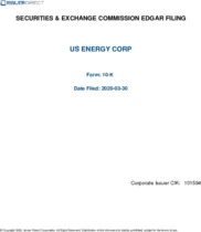 U.S. Energy Corp.