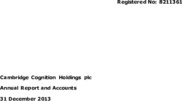 Cambridge Cognition Holdings Plc