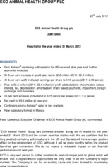 Eco Animal Health Group PLC